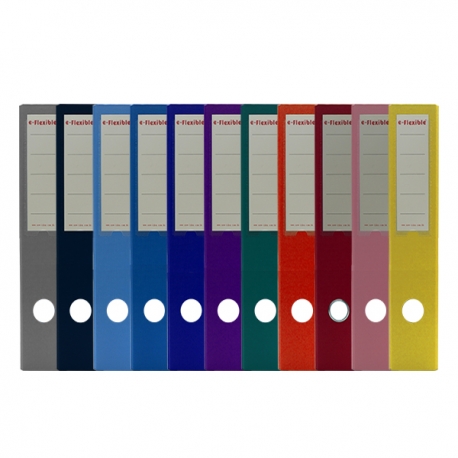 e-Flexible PVC Lever Arch File F4 3" Black/Blue/Dark Blue/Light Blue/Red/Green/Yellow/Orange/Purple/Pink/Grey