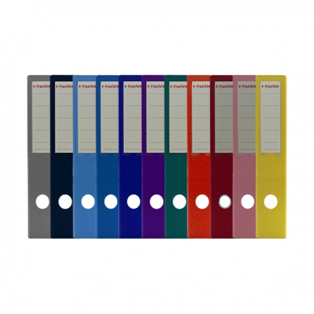 e-Flexible PVC Lever Arch File A4 2" Black/Blue/Dark Blue/Light Blue/Red/Green/Yellow/Orange/Purple/Pink/Grey
