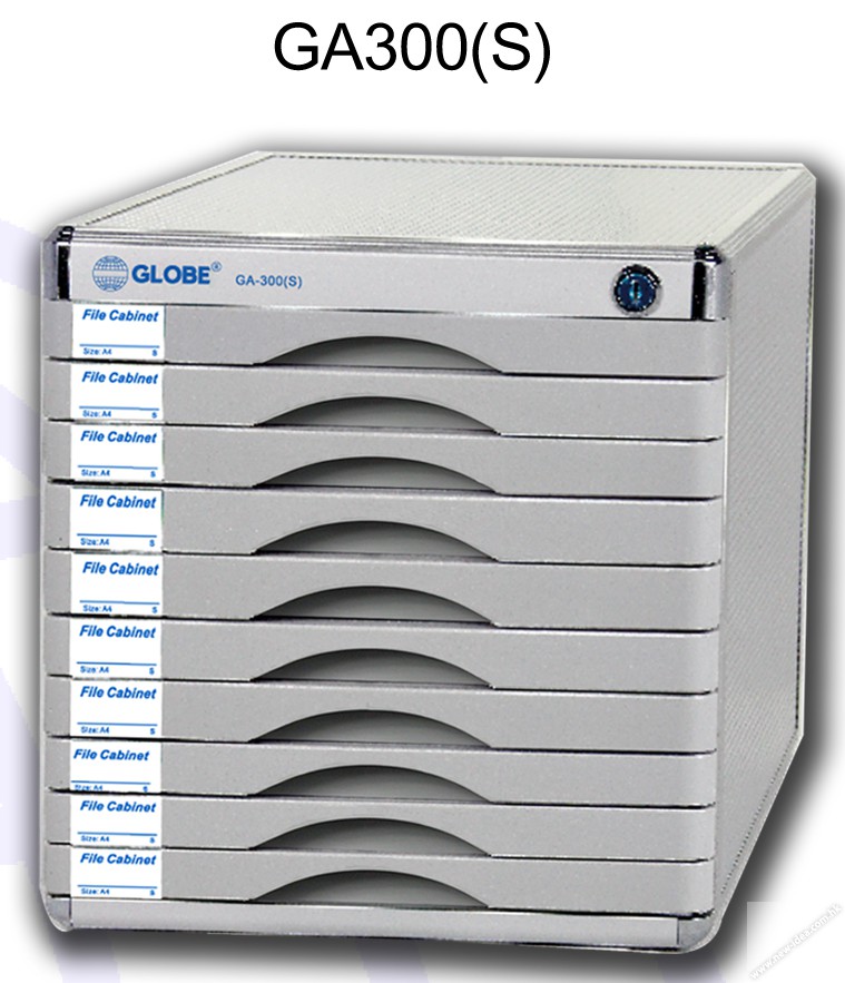 Globe Ga300s Desktop Filing Cabinet W Lock And 10 Drawer A4