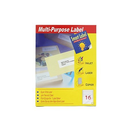 Smart Label 2576 Multipurpose Labels A4 192mmx16.9mm 1600's White