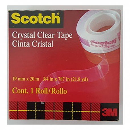 3M CC1920 Crystal Clear Tape 3/4''(19mm)x21.8yds