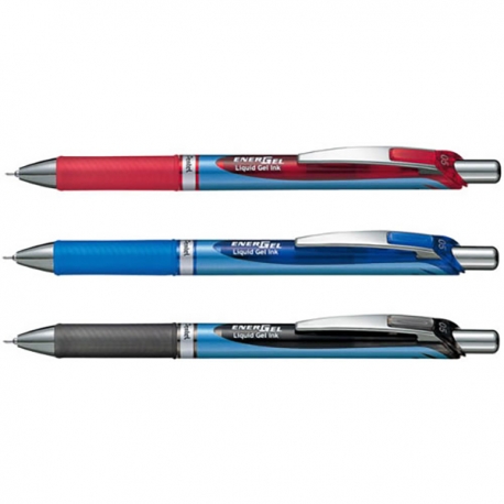 Pentel BLN-75 Energel Liquid Ink Metel Tip 0.5 Black/Blue/Red