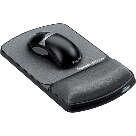 Fellowes 9175101 Grey Gel Wrist Rest & Mouse Pad w/Microban - Graphite"