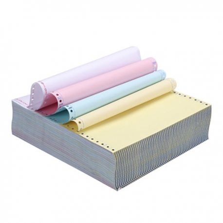 Computer Plain Form 4-Ply 9.5"x11" 500Sheets White/Pink/Blue/Yellow