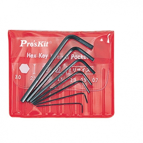 Prokits 8PK-022 7Pcs Miniature L Shaped Hex Key Set