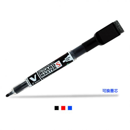 Pilot WBMEM-VS-EF-BG V Board Master S Wytebord Marker With Magnetite and Refillable Black/Blue/Red