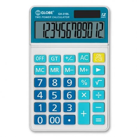 Globe GA-01BL 12 Digits Calculator Large Display Blue