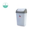 424 Rectangular w/Swing Top Cover Rubbish Bin 9Litre Grey