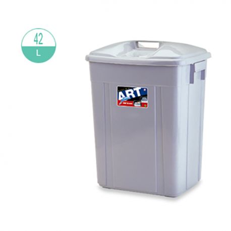 416 Rectangular w/Lid Rubbish Bin 42Litre Grey