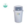 GEO 126 Round w/Push Lid Rubbish Bin 120Litre Grey