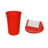 Red A Rubbish Bin w/Swing Cover 50Litre Red