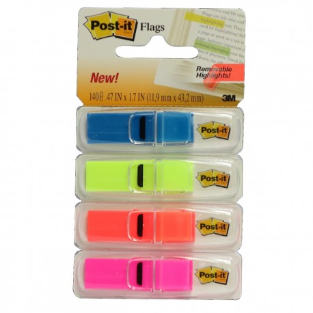 3M Post-it 683-4ABX Flags 4 Colors Neon Colors