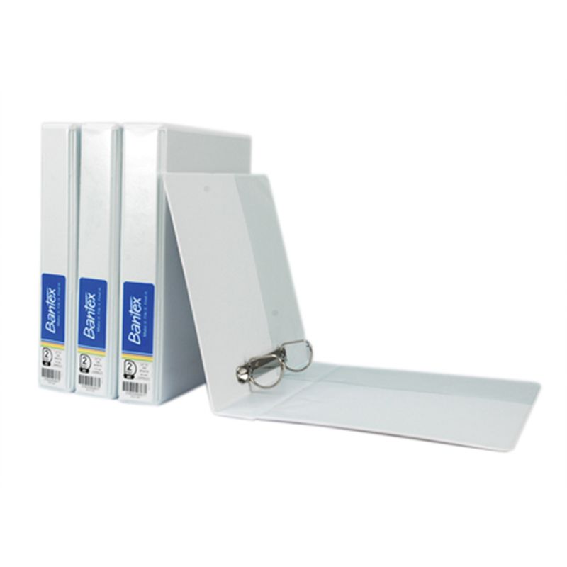 Bantex 1283 2D Ring PVC Insert Binder A4 38mm White