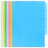 E-357 Plastic Folder F4 4-Layer Clear/Blue/Green/Orange/Purple/Red/Yellow