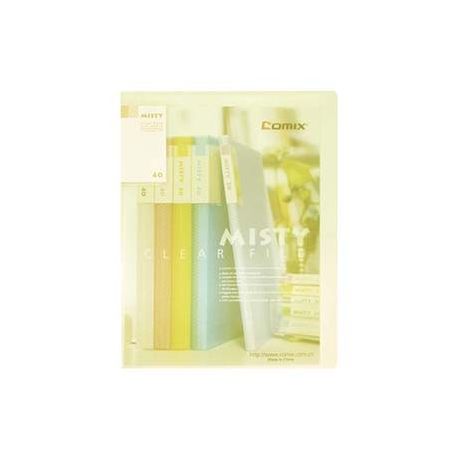 Comix A416 Clear Holder A4 40Pages Matt Clear Blue/Green/Purple/Pink/Yellow/White