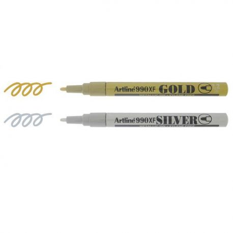 Artline 990XF Paint Marker 1.2mm Golden/Silver
