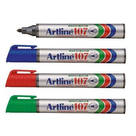 Artline EK-107 Permanent Marker Bullet Black/Blue/Red