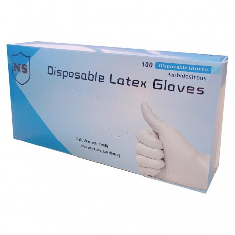 NS Disposable Latex Gloves (Powder Free) S/M/L Size