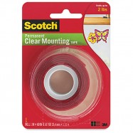 Scotch® Mounting Tape 4010, Clear, 1 in x 60 in x 0.02 in (25.4 mm x 1.51  m)
