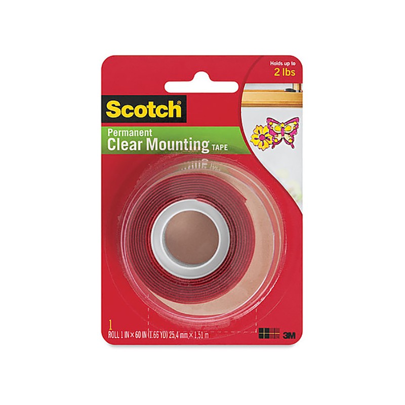 Scotch Double Sided Mounting Tape, 1 x 60, Clear (410S)