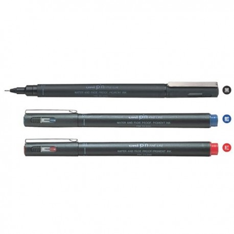 Uni PIN-01-200 Drawing Pen 0.1mm Black/Blue/Red