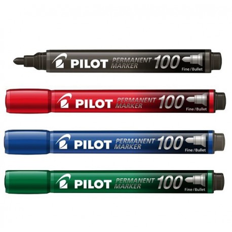 Pilot SCA-100 Super Color Permanent Marker Fine Black/Blue/Red/Green