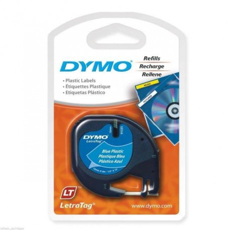 Dymo 91205 Letratag Plastic Tape 12mmx4M Blue