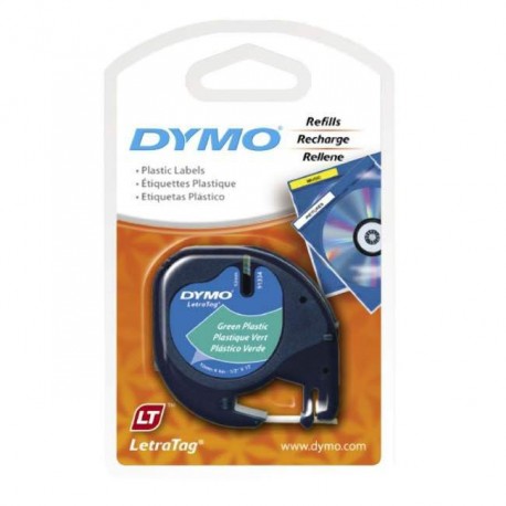 Dymo 91204 Letratag Plastic Tape 12mmx4M Green