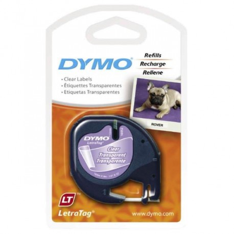 Dymo 12267 Letratag Plastic Tape 12mmx4M Clear