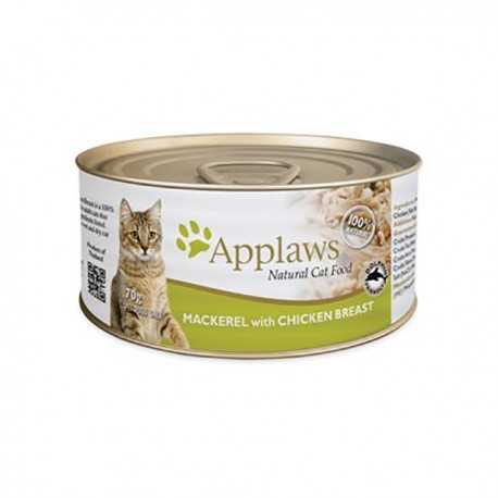 Applaws Broth Cat Tins Mackerel, Chicken Breast 70g 24Cans