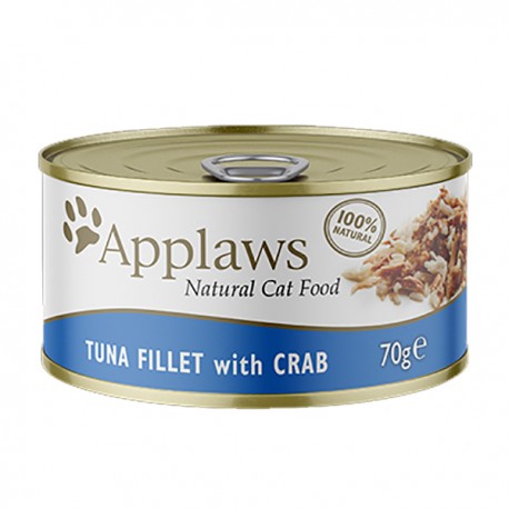 Applaws Broth Cat Tins Tuna Fillet, Crab 70g 24Cans