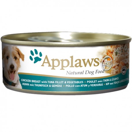 Applaws Broth Dog Tin Chicken Breast Tuna Vegetables 156g 16Cans