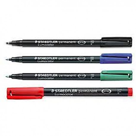 Staedtler 318F OHP Permanent Marker 0.6mm Black/Blue/Red/Green