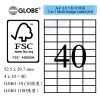 Globe G4464 Multipurpose Labels A4 70mmx37mm 100's White