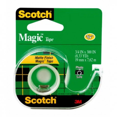3M Scotch 105 Magic Tape w/Dispenser 3/4"(19mm)x12.5yds