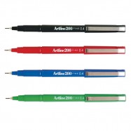 Artline 200 Sign Pen Fine 0.4mm Black/Blue/Green/Red