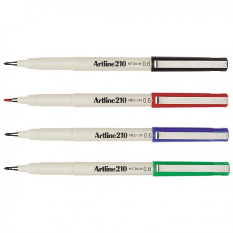 Artline 210 Sign Pen Medium 0.6mm Black/Blue/Green/Red