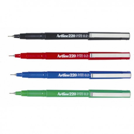 Artline 220 Sign Pen Super Fine 0.2mm Black/Blue/Green/Red