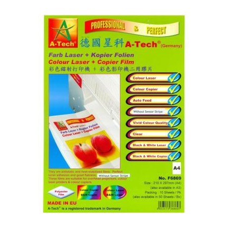 A Tech F6870 Color Laser &amp; Copier Film A3 10's