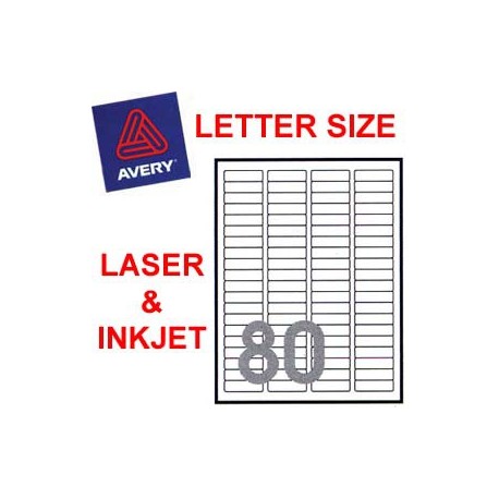 Avery 5267 Mailing Labels 12.7mmx44.5mm 2000's White