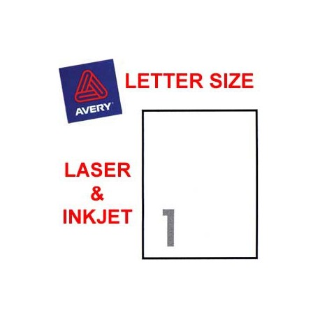 Avery 5165 Mailing Labels 215.9mmx279.4mm 100's White