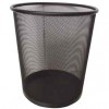 Metal Circular Rubbish Bin Large Black