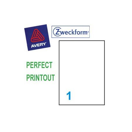 Zweckform 4777 Multipurpose Labels A4 210mmx297mm 20's Clear