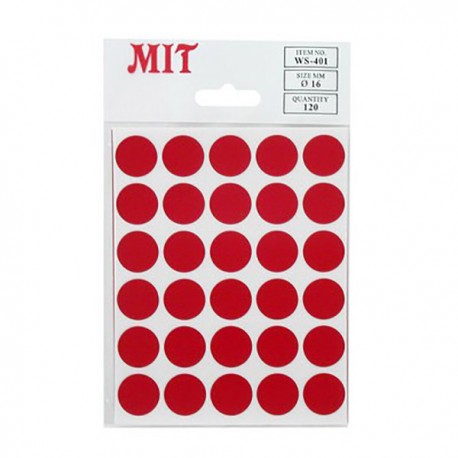 MIT WS-401 Sealing Labels Dia.16mm 120's Red