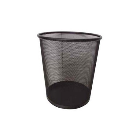 Metal Circular Rubbish Bin Small Black