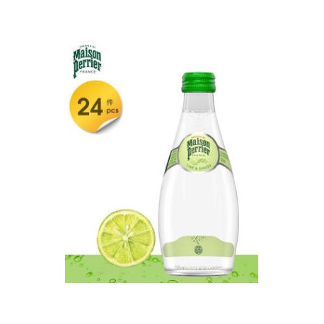 Perrier Sparkling Mineral Water Lime 330ml 24Bottles