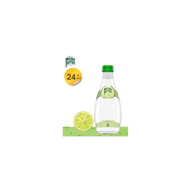 Perrier Sparkling Mineral Water Lime 330ml 24Bottles