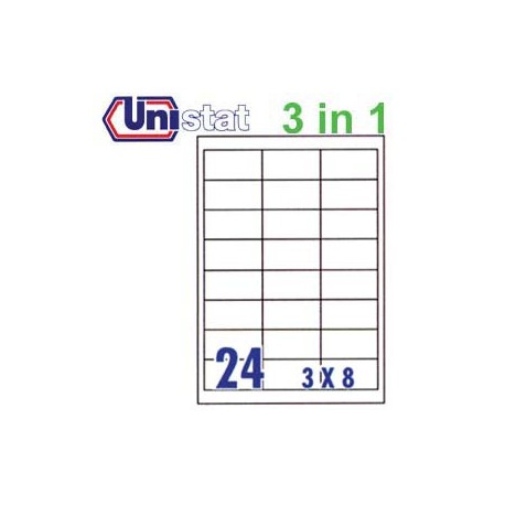 Unistat U4670 Multipurpose Labels A4 66mmx33.8mm 2400's White