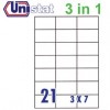 Unistat U4668 Multipurpose Labels A4 70mmx42.3mm 2100's White