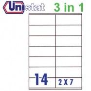 Unistat U4475 Multipurpose Labels A4 105mmx41mm 1400's White